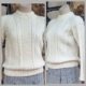 1960's, Wool Cable Knit Jumper, Cream, hand knit, size M