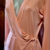 1920's, Original Ladies Dressing Gown, Apricot, Daffodil appliqué, rayon/crepe, size XS - Image 7
