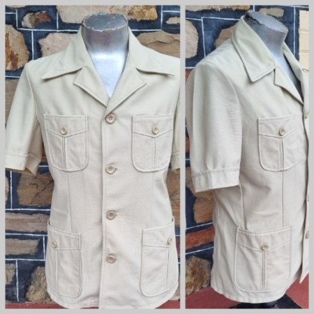 1970's Safari Jacket, Pale Green, by 'Justin', size M