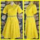 1960's Shirt-waister Dress, Yellow pinstriped, polyester, by 'The House of Pasadena', size 12