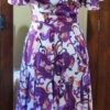 1970's, Handkerchief Hem Dress & belt, white print, handmade, polyester, size S - Image 11
