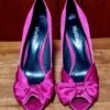 Peep-toe shoes, by 'Mollini', Hot Pink Satin, size 38 - Image 2