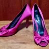 Peep-toe shoes, by 'Mollini', Hot Pink Satin, size 38 - Image 3