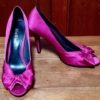 Peep-toe shoes, by 'Mollini', Hot Pink Satin, size 38 - Image 4