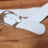 1980's Belt, white vinal, chrome buckle, 'NEW', by 'WFZ', size M - Image 2