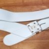 1980's Belt, white vinal, chrome buckle, 'NEW', by 'WFZ', size M - Image 3