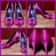 Peep-toe shoes, by 'Mollini', Hot Pink Satin, size 38