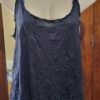 Long Line Cardigan, polyester fishnet, & singlet, black, size L, by 'One from the Heart' - Image 9