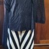 Long Line Cardigan, polyester fishnet, & singlet, black, size L, by 'One from the Heart' - Image 15