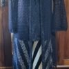 Long Line Cardigan, polyester fishnet, & singlet, black, size L, by 'One from the Heart' - Image 16