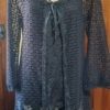 Long Line Cardigan, polyester fishnet, & singlet, black, size L, by 'One from the Heart' - Image 17