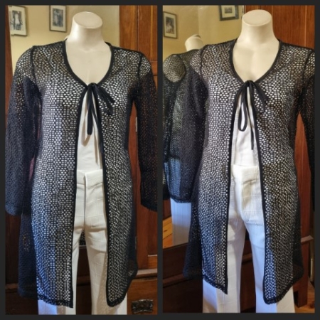 Long Cardigan, fishnet, polyester, by 'Carisma', size M