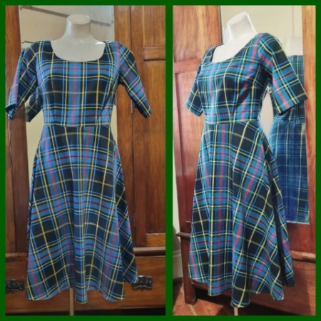 1950's Inspired Swing Dress, tartan, by 'Modcloth X Collectif', size UK10