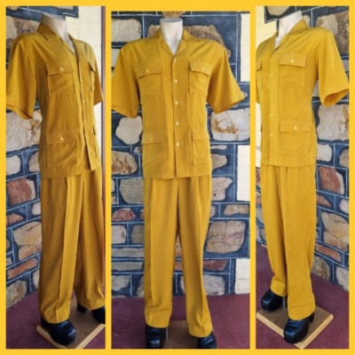 Safari Suit, Mustard, Microfiber, by 'King's Fashion Patong', size XXL