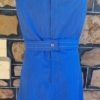 1960's Pinafore Dress, cotton/polyester, blue, handmade, size 12 - Image 4