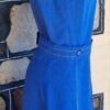 1960's Pinafore Dress, cotton/polyester, blue, handmade, size 12 - Image 7
