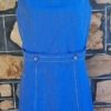 1960's Pinafore Dress, cotton/polyester, blue, handmade, size 12 - Image 2