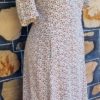 1970's Day Dress, Floral Print, polyester, handmade, size 16 - Image 12