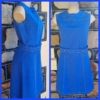 1960's Pinafore Dress, cotton/polyester, blue, handmade, size 12