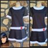 1960's Inspired Mod Dress & headband, Black/white, handmade, size 16